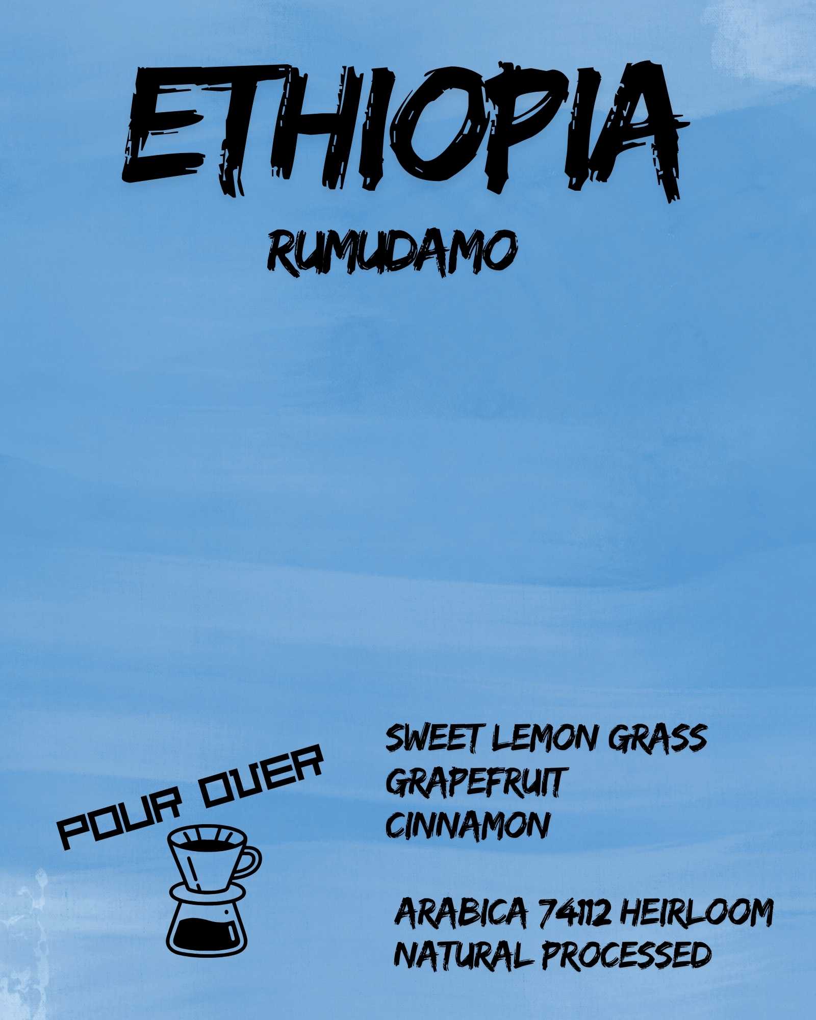 Coffee label for Ethiopia Rumudamo natural roasted for filter