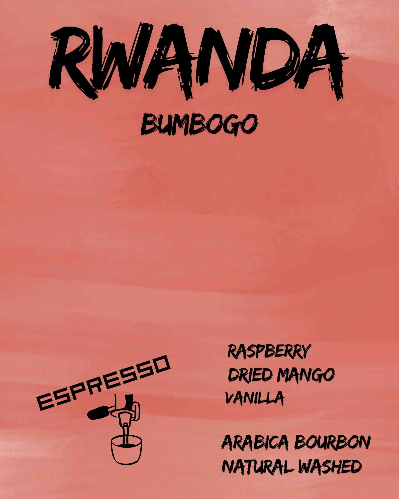 Bag of Rwanda Bumbogo espresso roast coffee